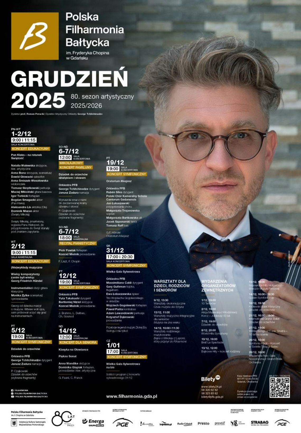 Polska Filharmonia Bałtycka im. Fryderyka Chopina w Gdańsku zaprasza na koncerty symfoniczne i wydarzenia w grudniu 2025