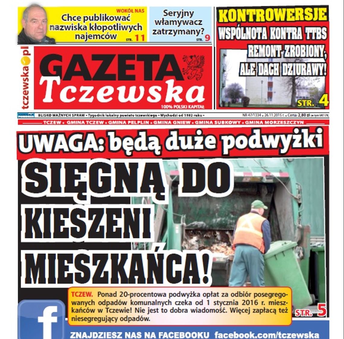 „Ponad 20 proc. podwyżka za śmieci!” Czytaj najnowszy numer GT „Ponad 20 proc. podwyżka za śmieci!” Czytaj najnowszy numer GT