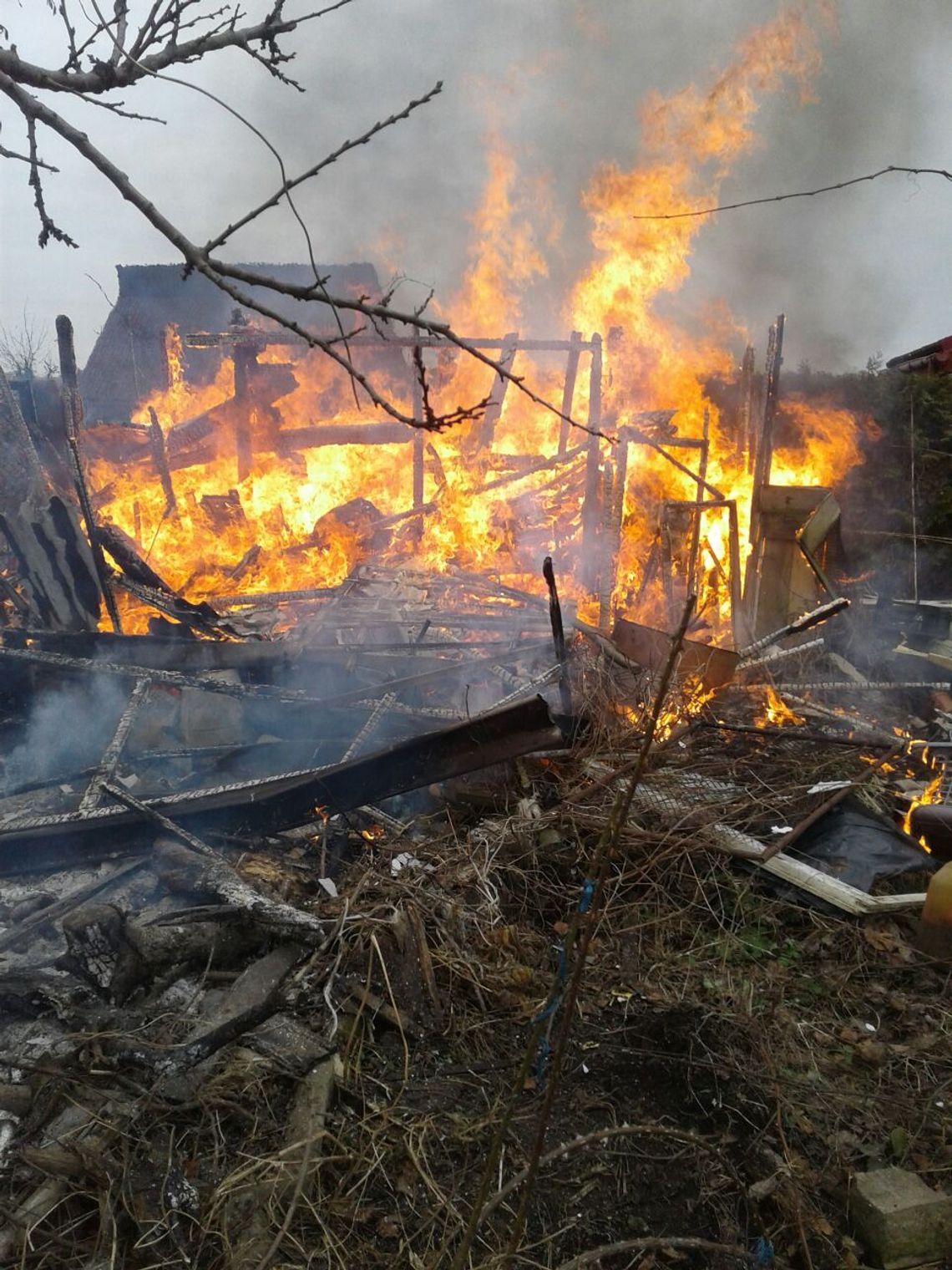 Pożar altany przy ul. Ceglarskiej. W akcji dwa zastępy straży Pożar altany przy ul. Ceglarskiej. W akcji dwa zastępy straży
