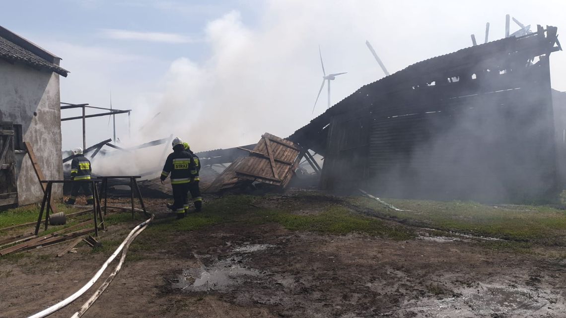 Pożar stodoły w Pomyjach