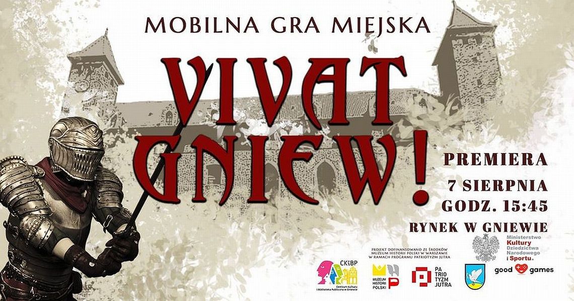 Poznaj historię zamku w Gniewie! Premiera gry miejskiej “Vivat Gniew” 7 sierpnia!