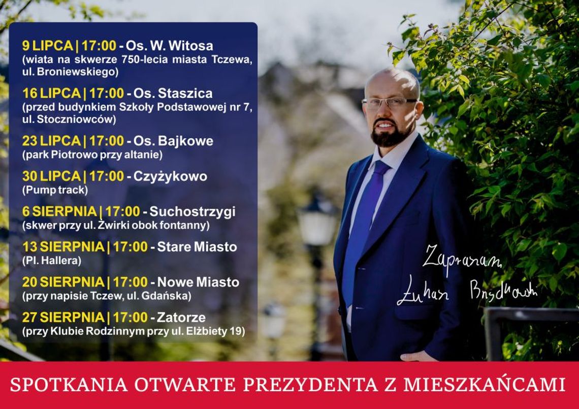 Prezydent Tczewa rozpoczął akcję spotkań z mieszkańcami WAKACJE Z PREZYDENTEM