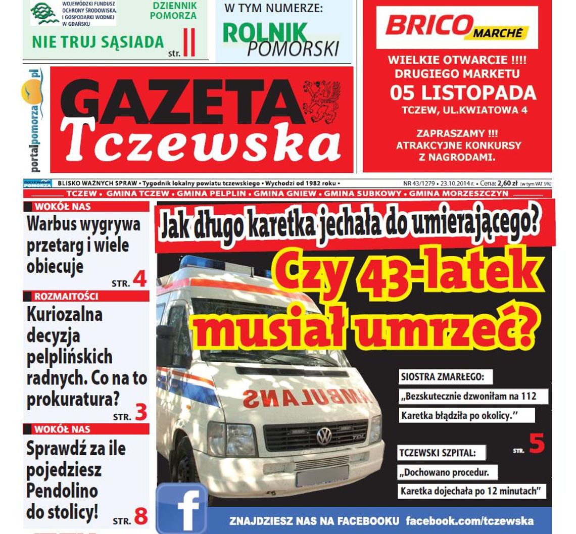 Śmierć 43-latka. Gdzie leży prawda? Czytaj w Gazecie Tczewskiej
