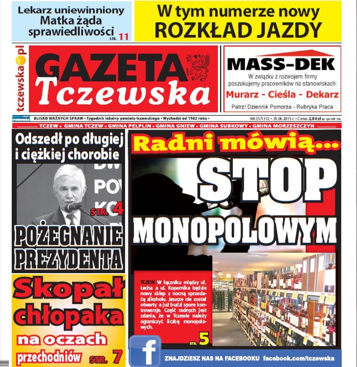 Stop monopolowym, lekarz uniewinniony, lincz w centrum i ROZKŁAD JAZDY! Stop monopolowym, lekarz uniewinniony, lincz w centrum i ROZKŁAD JAZDY!