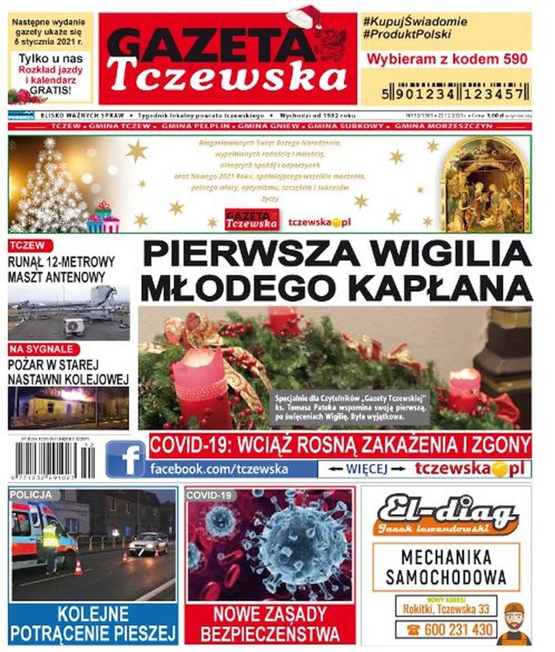 Świąteczne wydanie Gazety Tczewskiej już w sprzedaży. Najnowsze informacje z Tczewa i gmin naszego powiatu już w Twoim kiosku. Co w środku?