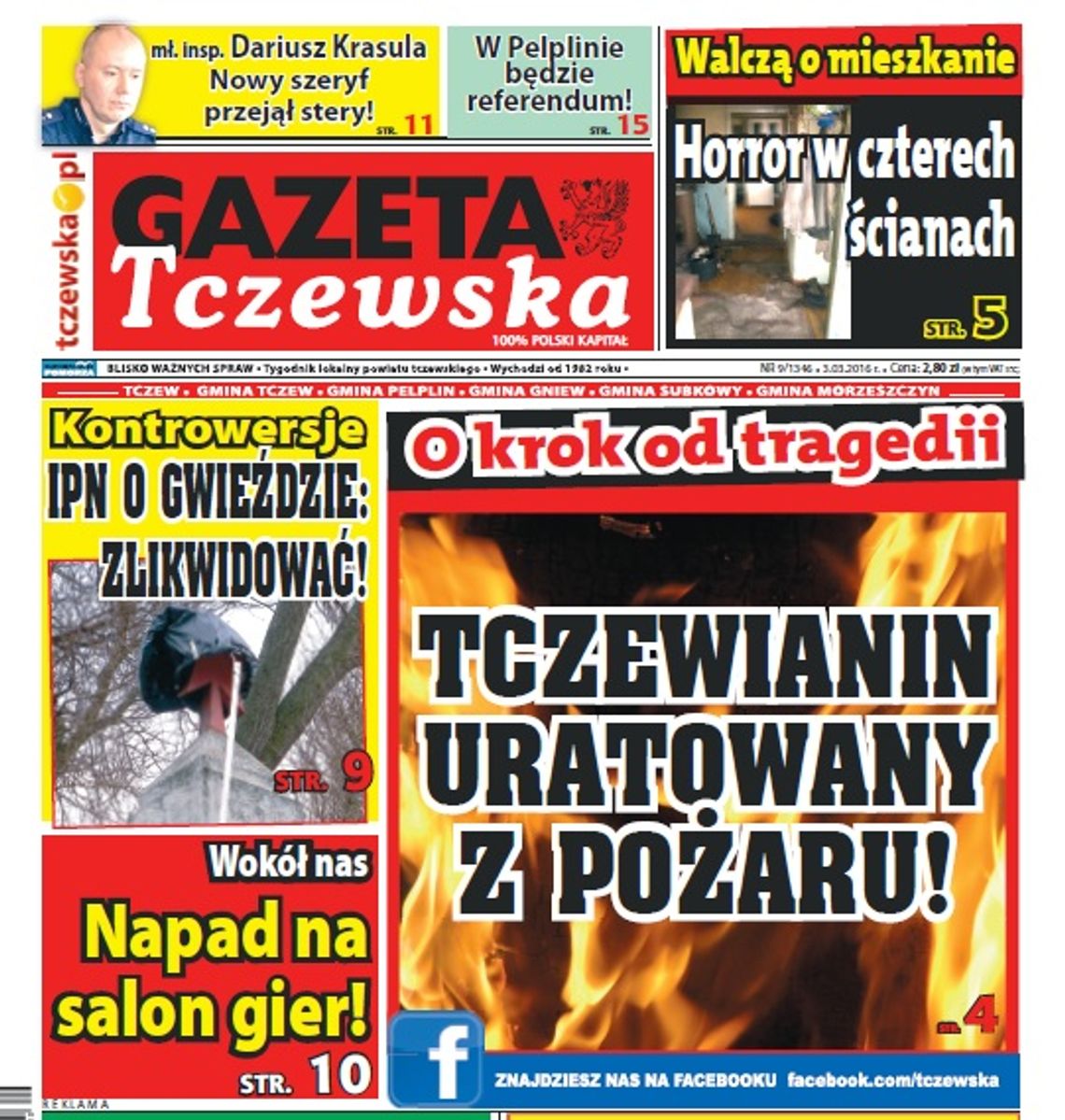 Tczewianin cudem uratowany z pożaru. "Chwilę później mógł już nie żyć"