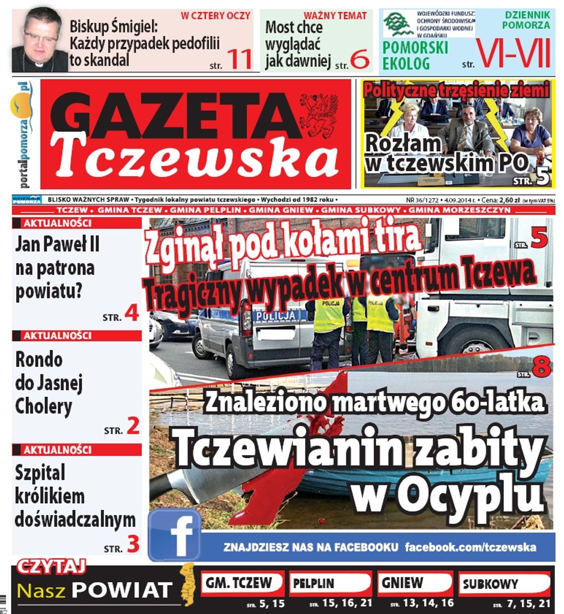 Tczewianin zamordowany - czytaj w nowej "Gazecie Tczewskiej"