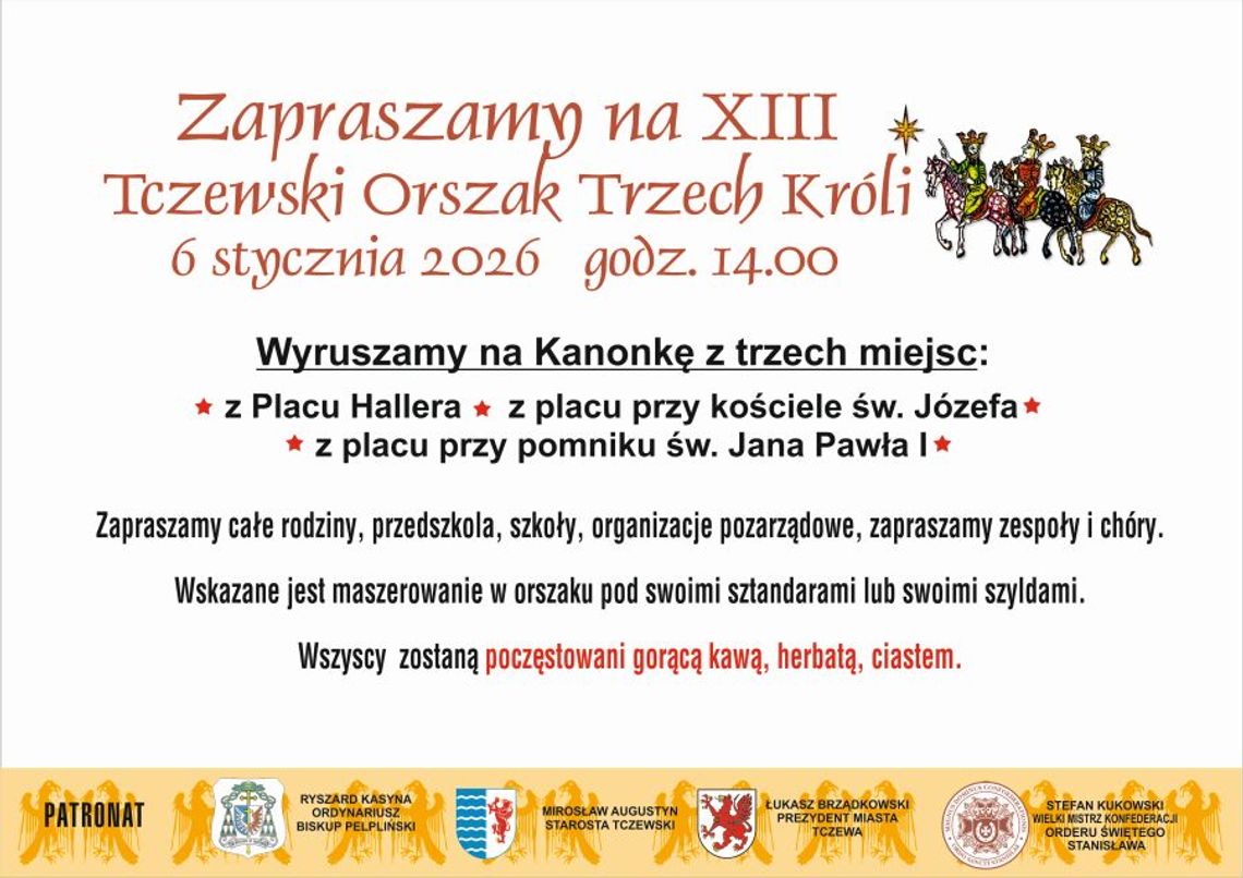 Tczewski Orszak Trzech Króli ponownie wyruszy ulicami Tczewa. Podajemy program Tczewski Orszak Trzech Króli ponownie wyruszy ulicami Tczewa. Podajemy program