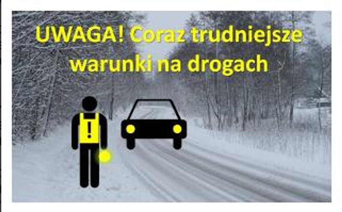 Trudna sytuacja na drogach. Policja apeluje o ostrożność Trudna sytuacja na drogach. Policja apeluje o ostrożność