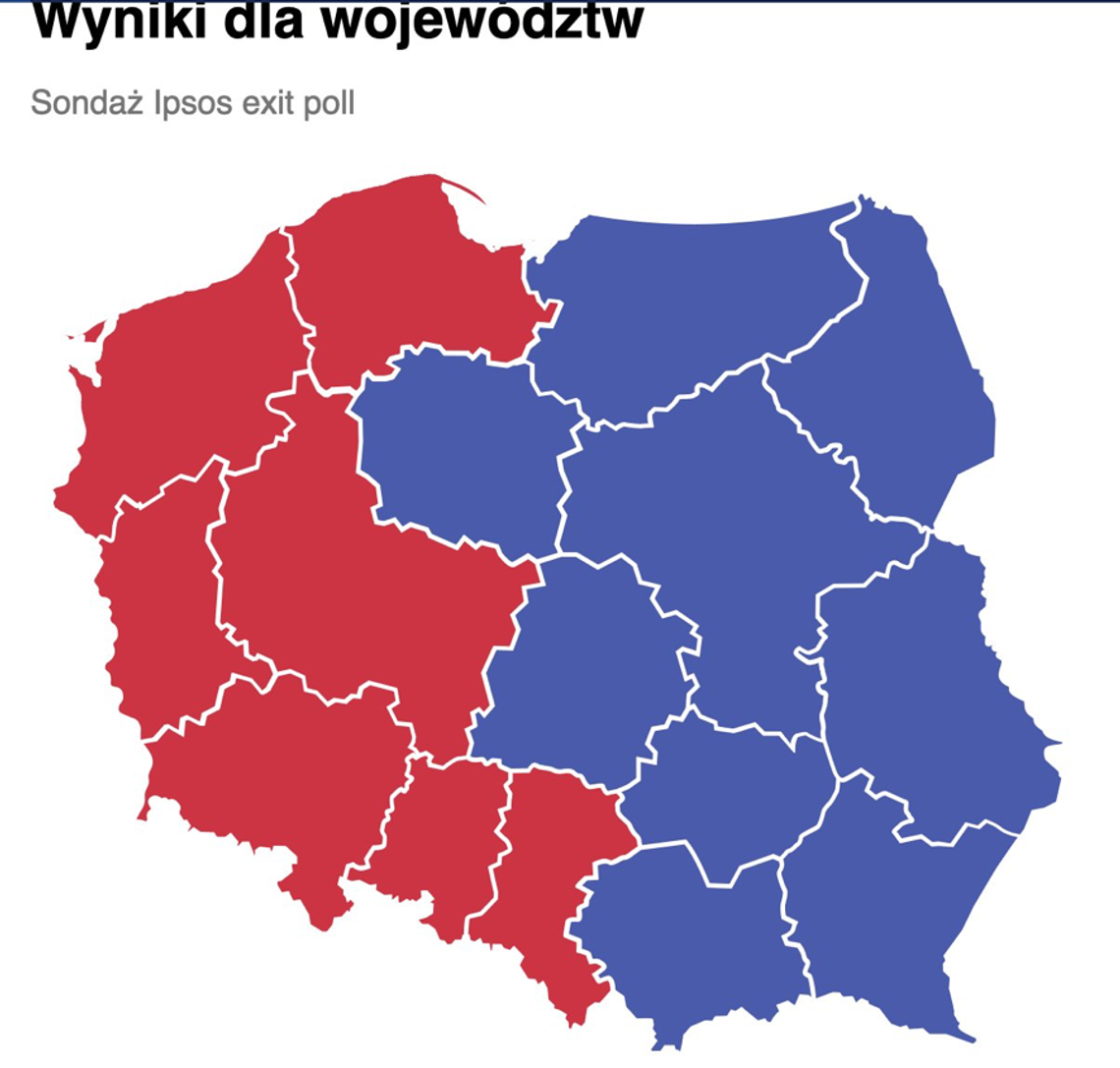 Według IPSOS Exit Poll: Prawo i Sprawiedliwość wygrywa wybory,