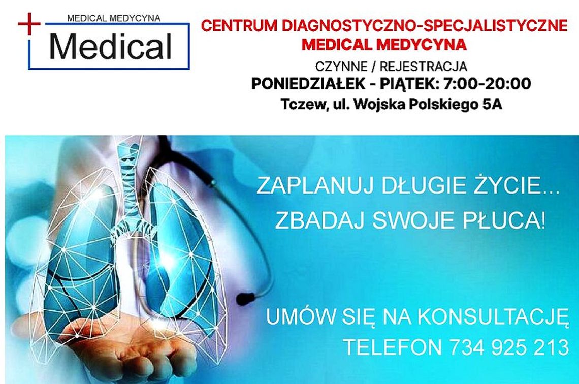 Wygraj z rakiem płuc i innymi chorobami! RECEPTA NA RAKA to aktualny program powiatu tczewskiego