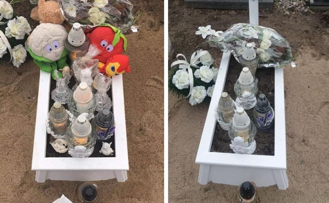 Z grobu zmarłego w styczniu Jasia zniknęły maskotki. Cmentarne hieny dały kolejny popis... Z grobu zmarłego w styczniu Jasia zniknęły maskotki. Cmentarne hieny dały kolejny popis...