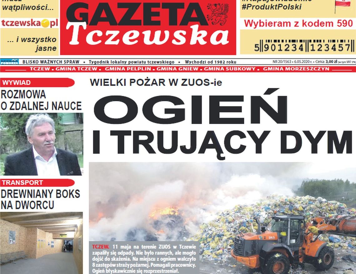 Zapraszamy do lektury 20. nr Gazety Tczewskiej. A w nim wiele interesujących tematów m.in. pożar wysypiska w Tczewie i o sporze pomiędzy samorządami Zapraszamy do lektury 20. nr Gazety Tczewskiej. A w nim wiele interesujących tematów m.in. pożar wysypiska w Tczewie i o sporze pomiędzy samorządami