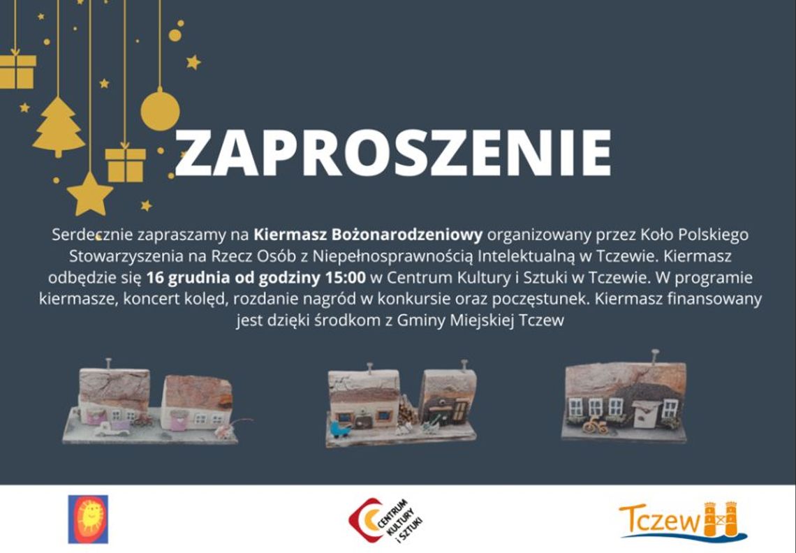 Zaproszenie na Kiermasz Bożonarodzeniowy w CKiS w Tczewie