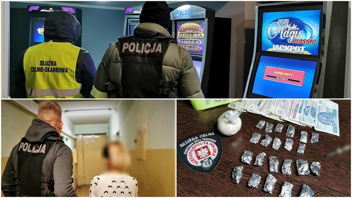Zatrzymanie za narkotyki i nielegalne automaty do gier hazardowych