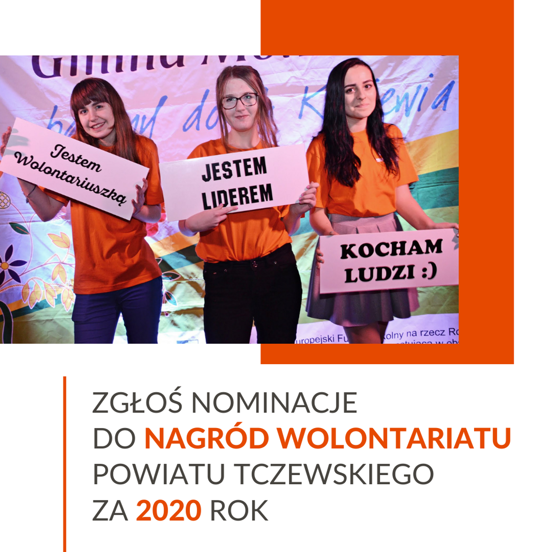 Zgłoś kandydatów do Nagród Wolontariatu Powiatu Tczewskiego za 2020 rok