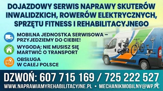 Mobilny serwis skuterów inwalidzkich, rowerów i sprzętu rehabilitacyjnego