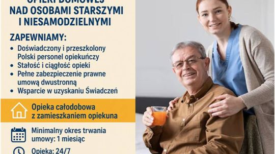 Opieka Seniora z Zamieszkaniem 24h - Zamów Opiekunkę Tczew Całe Pomorskie/ Opiekunka 24h