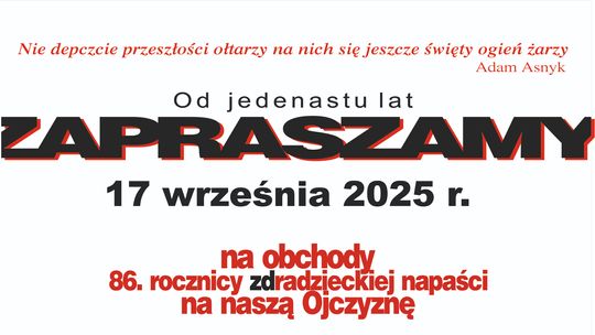 Obchody 86. rocznicy agresji Związku Sowieckiego na Polskę