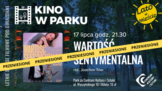 Z powodu pogody przeniesiono projekcję kina plenerowego „Wartość sentymentalna”