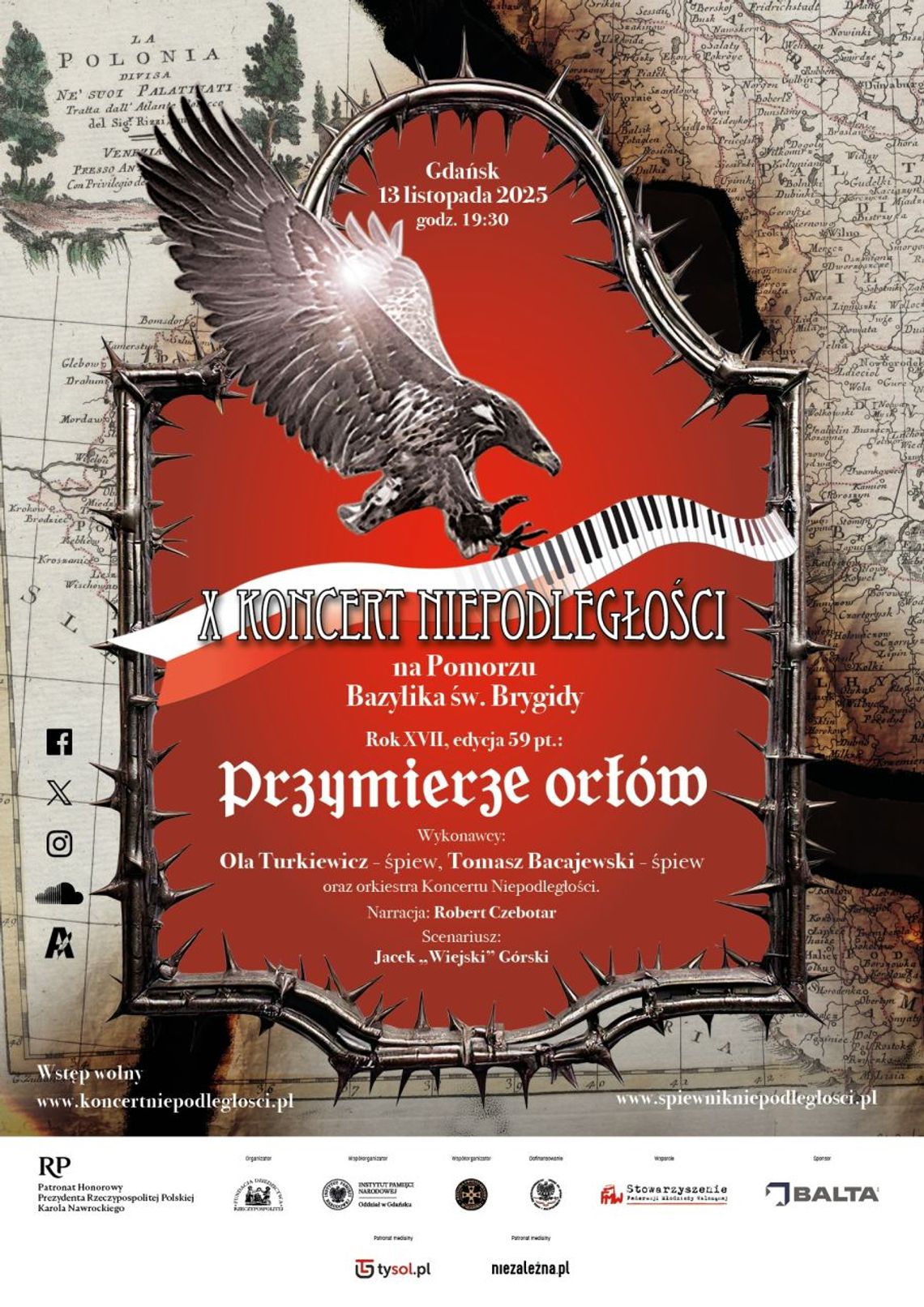 Koncert z okazji obchodów Święta Niepodległości. Przymierze Orłów - koncert w Bazylice św. Brygidy w Gdańsku