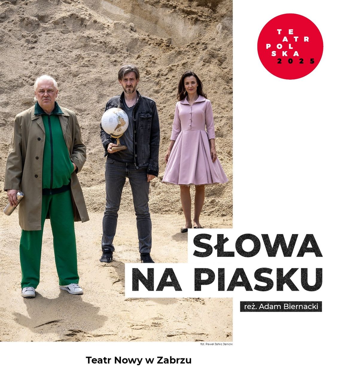 „Słowa na piasku” – spektakl Teatru Nowego w Zabrzu w ramach programu Teatr Polska „Słowa na piasku” – spektakl Teatru Nowego w Zabrzu w ramach programu Teatr Polska