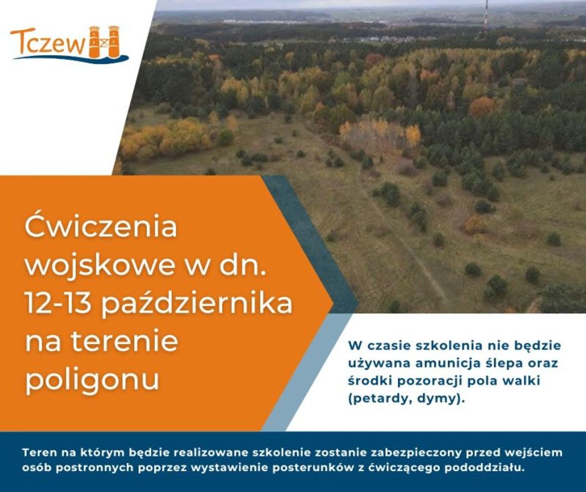 UWAGA MIESZKAŃCY TCZEWA! Ćwiczenia poligonowe żołnierzy 22 Bazy Lotnictwa w Malborku