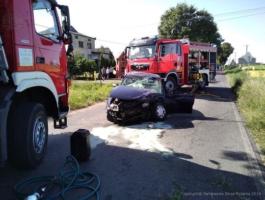 Dzisiaj ok. godz. 9.00 w Narkowych przy ulicy Tczewskiej doszło do wypadku drogowego. fot. KP PSP Tczew